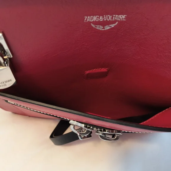 Zadig & Voltaire ❤️‍🔥 Red Calf Leather Crossbody Bag - Picture 12 of 16
